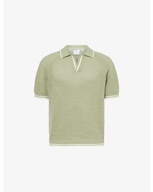 Percival Tennis Boxy Cotton Knitted Polo Shirt - Green