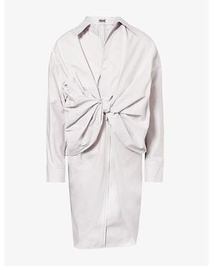 Issey Miyake Twisted Drape Cotton-Blend Shirt - White