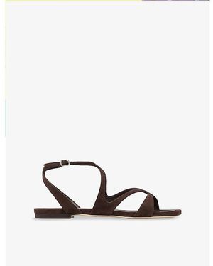 Jimmy Choo Ayla Suede Flat Sandals - Brown