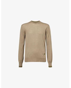 Loewe Anagram Crewneck Wool Jumper - Natural