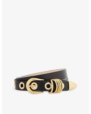 DEHANCHE Hollyhock Rivet Leather Belt - Metallic