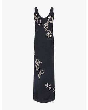 Dries Van Noten Embellished Woven Maxi Dress - Black