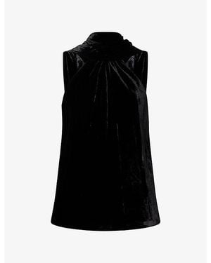 Jonathan Simkhai Scarlett Sleeveless Silk-Velvet Top - Black