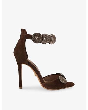 Carvela Kurt Geiger Serafina Embellished Suede Heeled Sandals - Brown