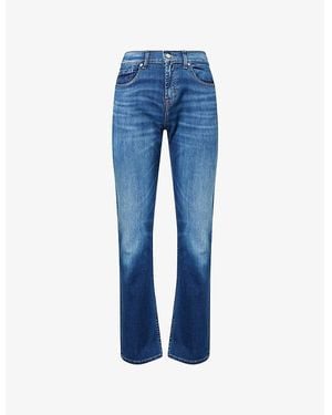 7 For All Mankind Standard Straight-Leg Stretch-Denim Jeans - Blue