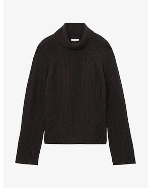 Reiss Brielle Cable-Knit Wool And Cashmere-Jumper - Black