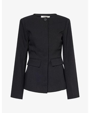 4th & Reckless Mikey Collarless Woven Blazer - Black