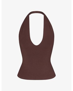 Skims Smooth Layers Halter Top - Brown