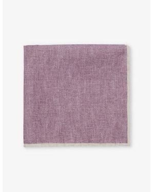 Eleventy Rolled-Edge Wool And Cotton-Blend Pocket Square - Purple