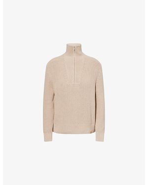 Now You Live Welland Quarter-Zip Cotton Sweater - Natural