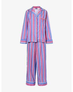 Polo Ralph Lauren Madison Stripe Woven Pyjama Set - Purple