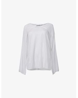 eem Capelet Sleeve Knitted Top - White