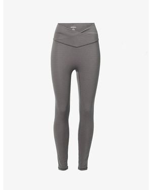 ADANOLA Ultimate Wrap-Over Regular Workout Leggings - Grey