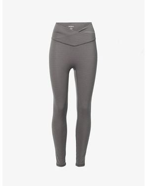 ADANOLA Ultimate Wrap-Over Workout Leggings - Gray