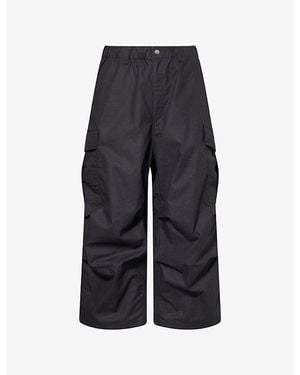 A Bathing Ape Ripstop Cargo Wide-Leg Cotton-Poplin Pants - Blue