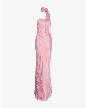 OMNES Myla Floral-Jacquard Woven Maxi Dress - Pink