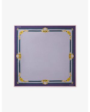 Mulberry Belted Border Square Silk Scarf - Purple