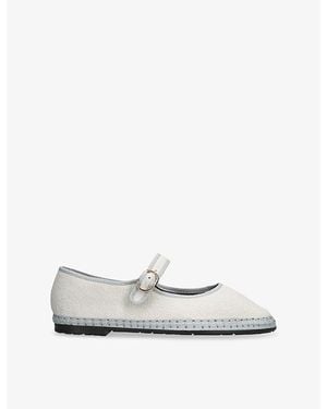 Flabelus Dalloway Linen Ballet Flats - White