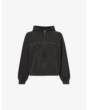 Basket Case Antennae Zip-Up Cotton Hoody - Black