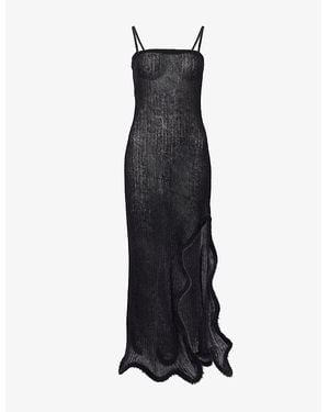 Ph5 Nalin Wavy Alpaca-Blend Midi Dress - Black