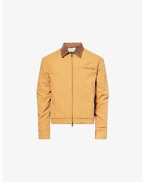 Austin Post Corduroy Collar Work Cotton Canvas Jacket - Metallic