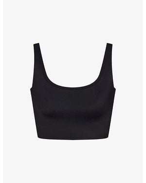 NikeSKIMS Shine Scoop-Neck Bra Top - Black