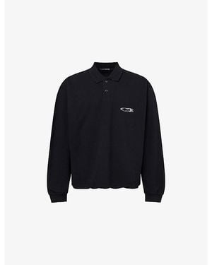 Cole Buxton Surf Long-Sleeve Cotton Polo Shirt - Blue