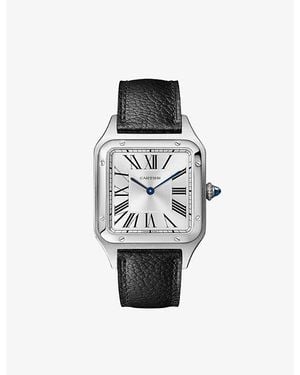 Cartier Crwssa0088 Santos De Large Stainless- And Leather Quartz Watch - Black