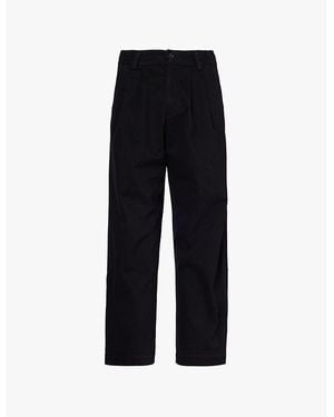 Agolde Slater Straight-Leg Relaxed-Fit Cotton Trousers - Black