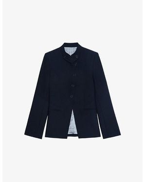 Zadig & Voltaire Verysa Stand-Collar Stretch-Woven Blazer - Blue