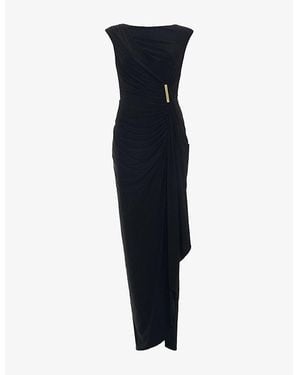 Phase Eight Donna Boat-Neck Stretch-Woven Maxi Dress - Blue