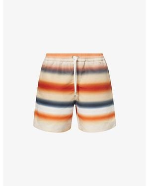 Loewe X Paula's Ibiza Striped Swim Shorts - Orange