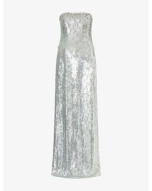 Sabina Bilenko Imani Sequin-Embellished Woven Gown - Gray