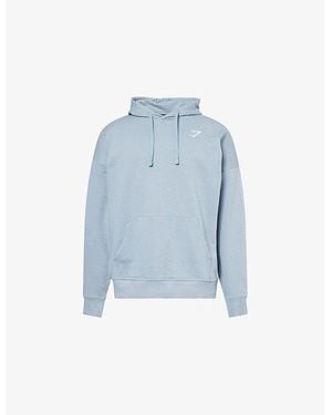 GYMSHARK Crest Oversized Cotton-Blend Hoody - Blue