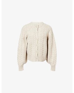 Dissh Tom Cable Knit Wool-Blend Cardigan - Natural