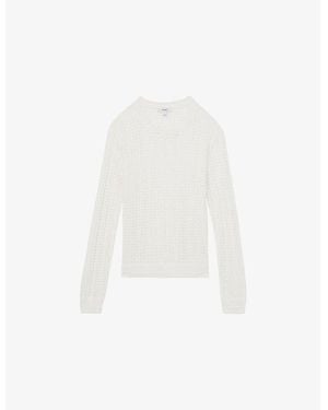 Reiss Suzie Round-Neck Knitted Jumper - White