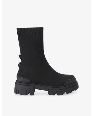 Kurt Geiger Stomp Sock Woven Ankle Boots - Black