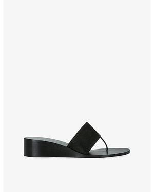 Jude Snug Suede Wedge Sandals - Black