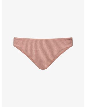 Cheap Monday Seychelles Metallic Stretch-Rib Bikini Bottoms - Pink