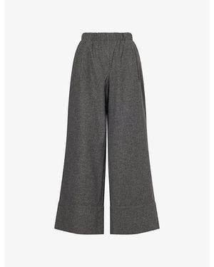 Reformation Fernando Wide-Leg Wool-Blend Pants - Gray