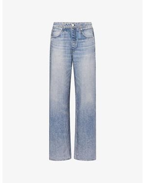 Rag & Bone Miramar Terry Wide-Leg Cotton-Jersey Pants - Blue