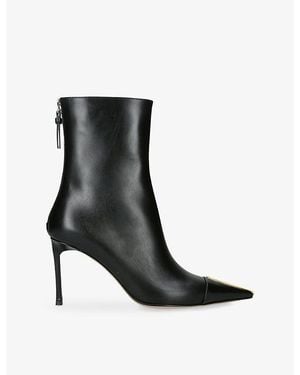 Tom Ford Soft 85 Leather Heeled Ankle Boots - Black