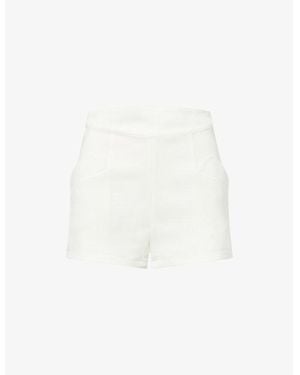 Mugler Darted High-Rise Woven Shorts - White