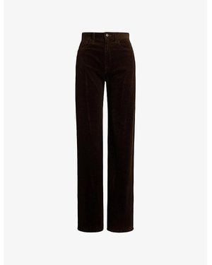 Polo Ralph Lauren Wide-Leg High-Rise Cotton-Corduroy Pants - Black