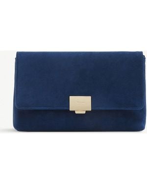 Dune Navy 'bellairs' Lock Detail Clutch - Blue
