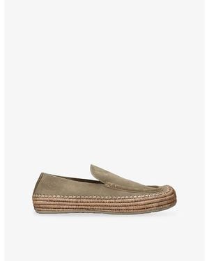 Loewe Rio Suede Loafer Espadrilles - Natural