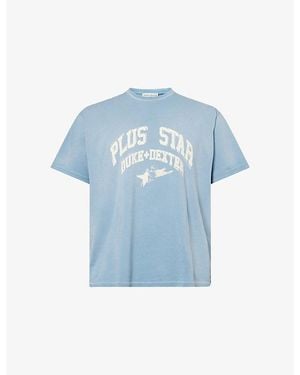 Duke & Dexter Plus Star Vintage Crewneck Cotton-Jersey T-Shirt - Blue