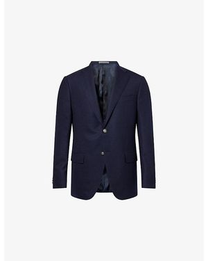 Corneliani Single-Breasted Notch-Lapel Wool Jacket - Blue