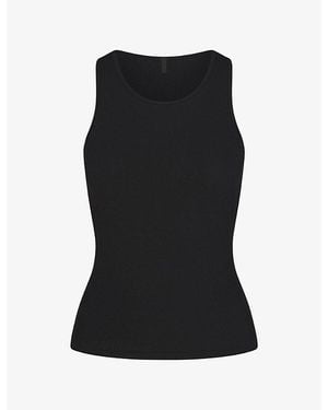 Skims Sleep Rib Jersey Tank Top - Black