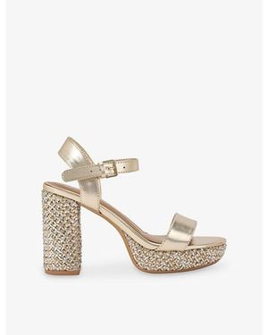 KG by Kurt Geiger Fairy Heeled Faux-Leather Sandals - Metallic